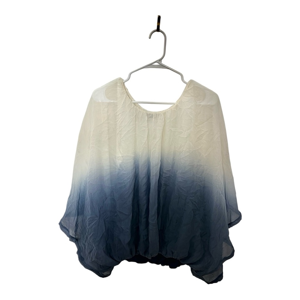 Guilia 100% Italian Silk Dip Dyed Ombré Blouse